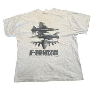 U.S. Air Force F16 Fighting Falcon T Shirt  Men L Jet Gray Military Aviation